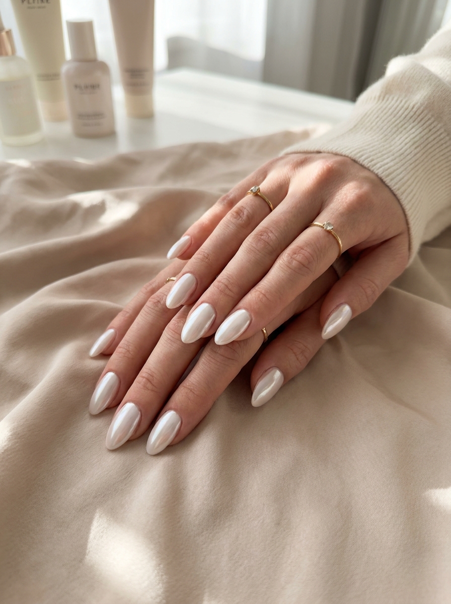White Chrome Nails